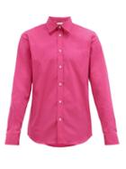 Matchesfashion.com Alexander Mcqueen - Double-collar And Cuff Cotton-blend Shirt - Mens - Pink