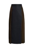 Mafalda Von Hessen Bi-colour Pleated Wrap Skirt