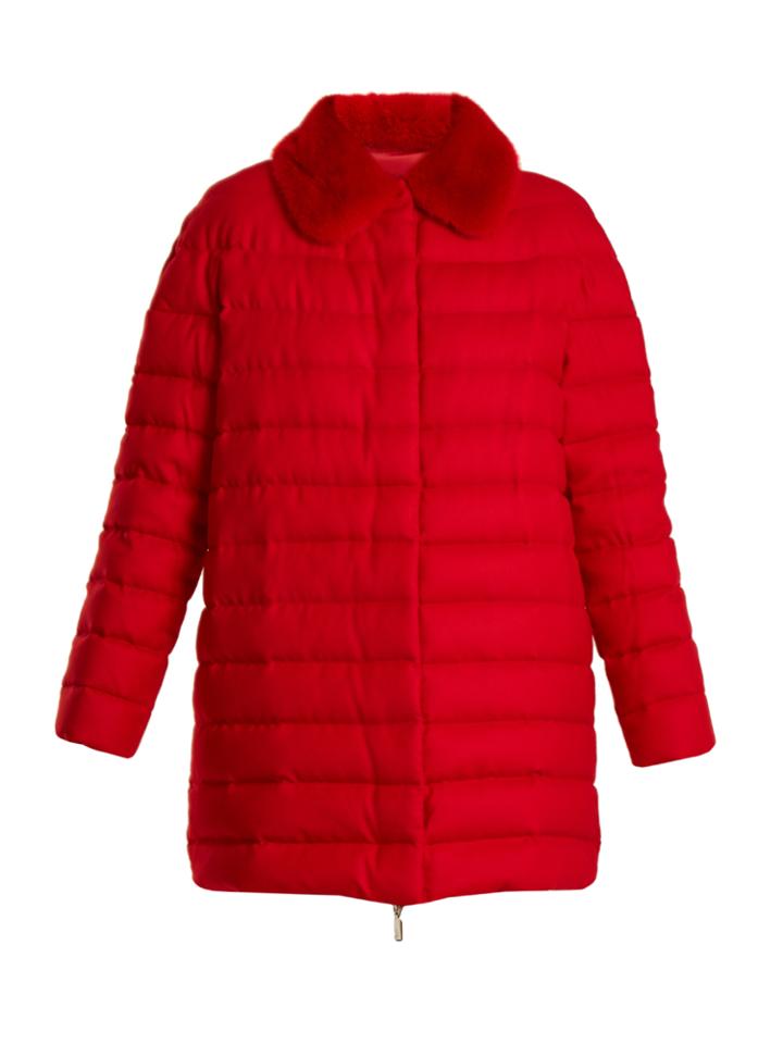 Moncler Gamme Rouge Winnipeg Fur-trimmed Quilted-down Cashmere Coat