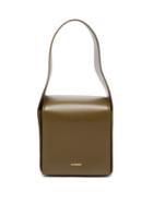 Jil Sander - Structured Leather Shoulder Bag - Womens - Khaki