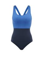 Matchesfashion.com Ernest Leoty - Victoire Two Tone Swimsuit - Womens - Blue