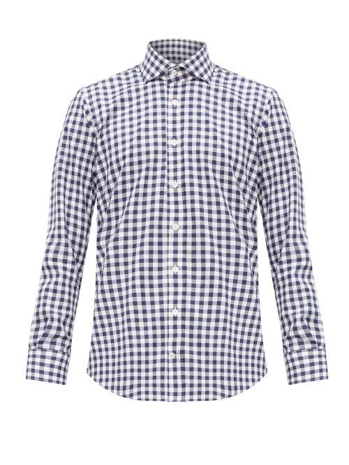 Matchesfashion.com Thom Sweeney - Checked Cotton Twill Shirt - Mens - Blue Multi