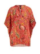 Matchesfashion.com Etro - Pleated Floral Print Crepe Blouse - Womens - Pink