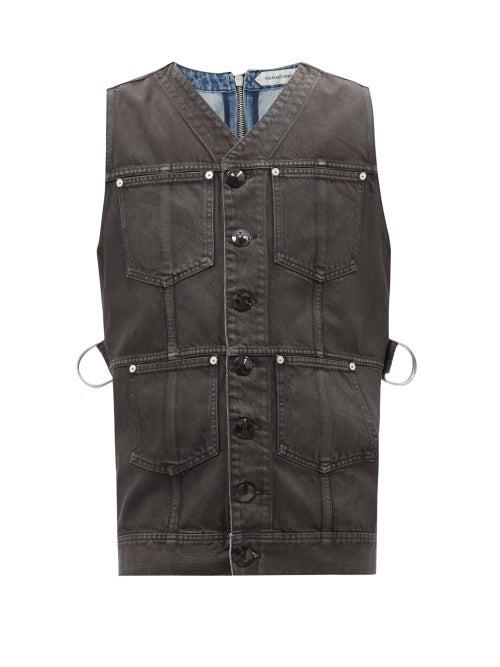 Namacheko - Denim Biker Gilet - Mens - Grey