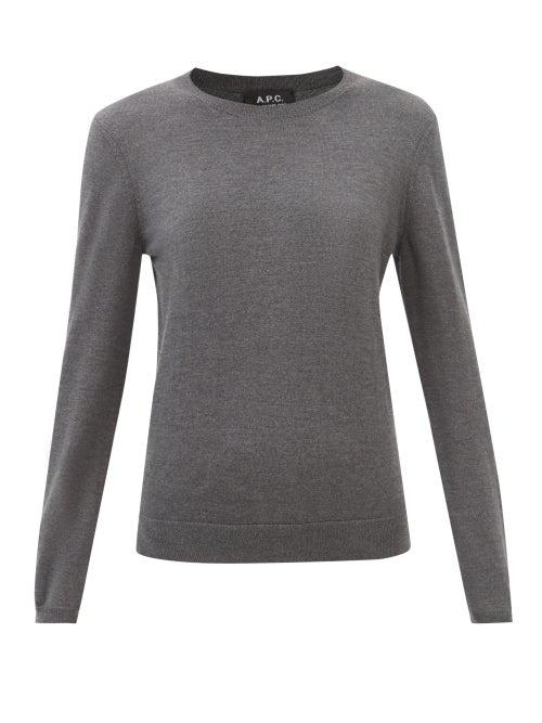 A.p.c. - Savannah Merino-wool Sweater - Womens - Dark Grey