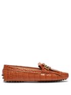 Matchesfashion.com Tod's - Gommini Crocodile Effect Leather Loafers - Womens - Tan