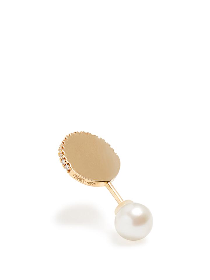 Delfina Delettrez Diamond, Pearl & Yellow-gold Earring