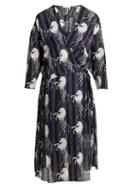 Matchesfashion.com Chlo - Little Horses Print Silk Georgette Wrap Dress - Womens - Blue Print