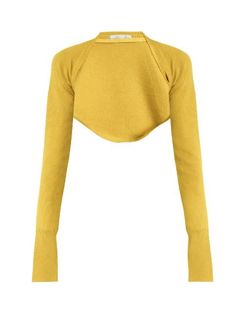 Palmer/harding Open-front Cropped Knit Top