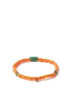 Matchesfashion.com Musa By Bobbie - Diamond, Emerald & 18kt Gold Beaded Bracelet - Womens - Orange