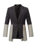 Matchesfashion.com Alexander Mcqueen - Contrasting Single-breasted Wool Suit Jacket - Mens - Black