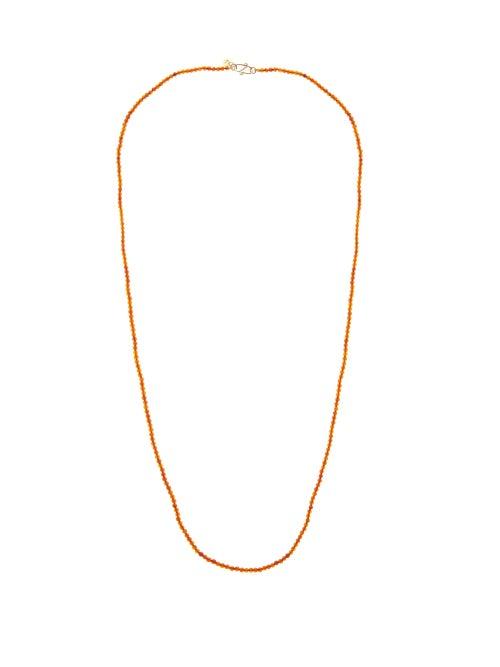 Matchesfashion.com Rosa De La Cruz - Amber & 18kt Gold Beaded Necklace - Womens - Brown