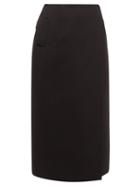 Matchesfashion.com Wardrobe. Nyc - Wrap Front Wool Skirt - Womens - Black
