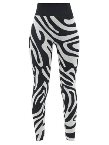 Adidas By Stella Mccartney - X Wolford High-rise Zebra-print Leggings - Womens - Animal