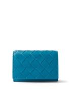 Bottega Veneta - Intrecciato-leather Cardholder - Mens - Blue