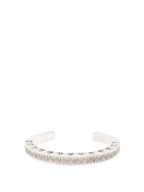 Matchesfashion.com Saint Laurent - Marrakech-textured Cuff - Mens - Silver