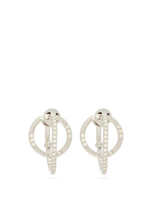 Matchesfashion.com Alan Crocetti - Dita Crystal & Sterling Silver Hoop Earrings - Womens - Silver