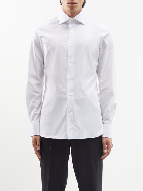 Zegna - Trofeo Cotton-poplin Shirt - Mens - White