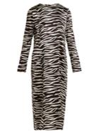 Ganni Blakely Zebra-print Silk-blend Dress