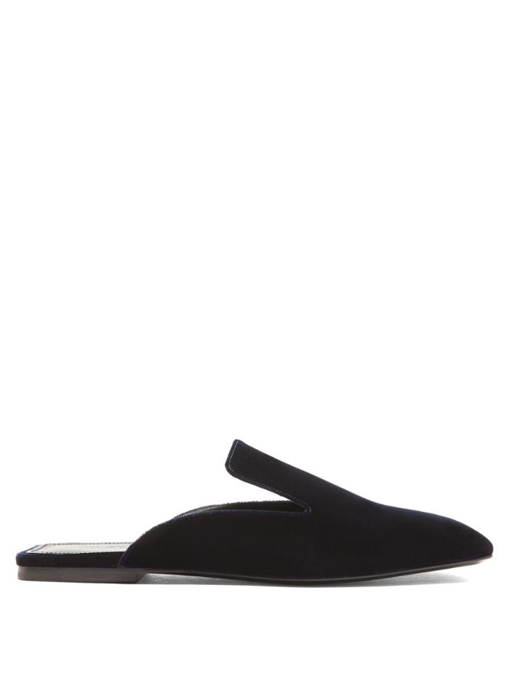 Jil Sander Backless Velvet Loafers