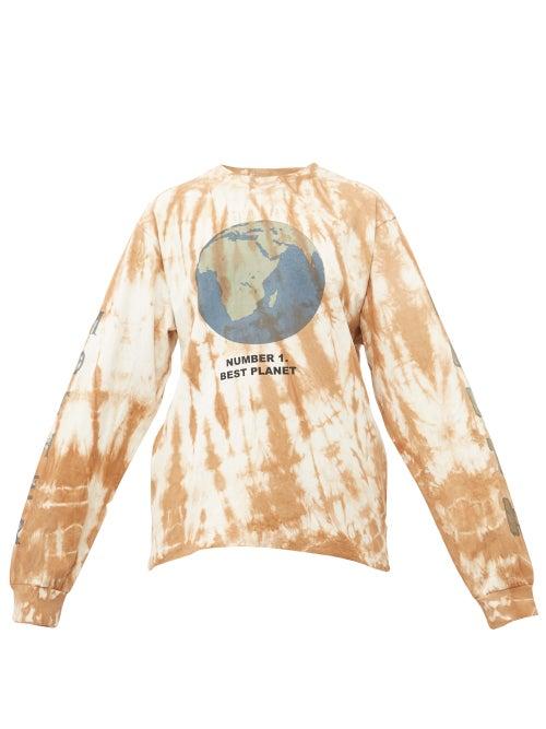 Matchesfashion.com Story Mfg - Grateful Tie Dye Cotton Sweatshirt - Womens - Brown White
