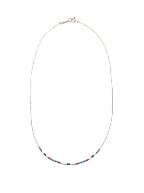 Isabel Marant - Beaded Metal Necklace - Mens - Blue Silver