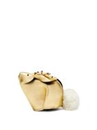 Matchesfashion.com Loewe - Bunny Leather And Shearling Coin Purse - Womens - Gold