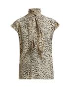 Matchesfashion.com Haider Ackermann - Viola Leopard Print Silk Blouse - Womens - Cream Multi