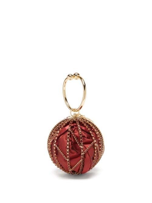 Matchesfashion.com Rosantica - Alice Crystal And Satin Clutch Bag - Womens - Red Multi