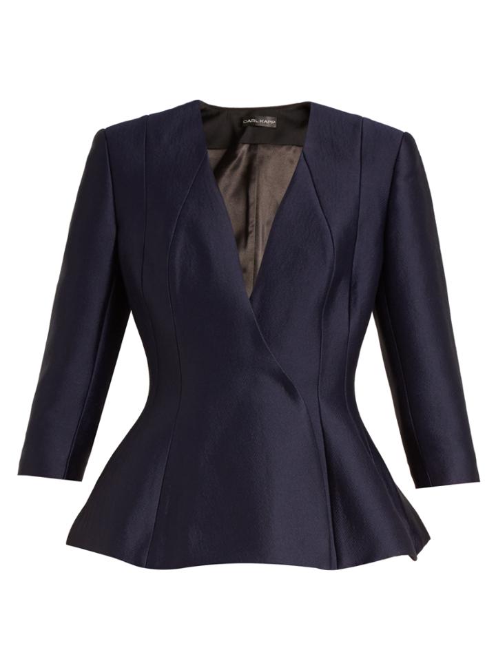 Carl Kapp Helena Collarless Wool-blend Jacket