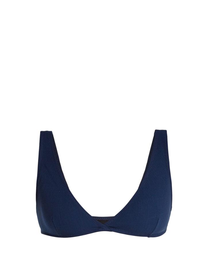 Solid & Striped The Beverly Deep V-neckline Piqu Bikini Top