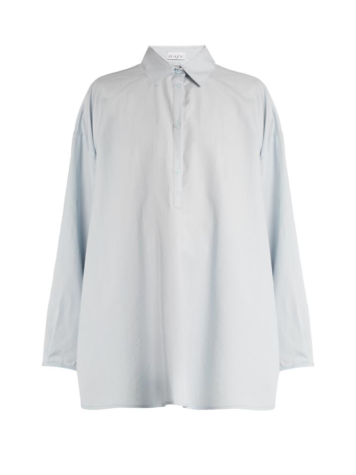 Raey Split-side Cotton And Silk-blend Shirt