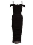 Dolce & Gabbana Ruched Off-shoulder Midi Dress