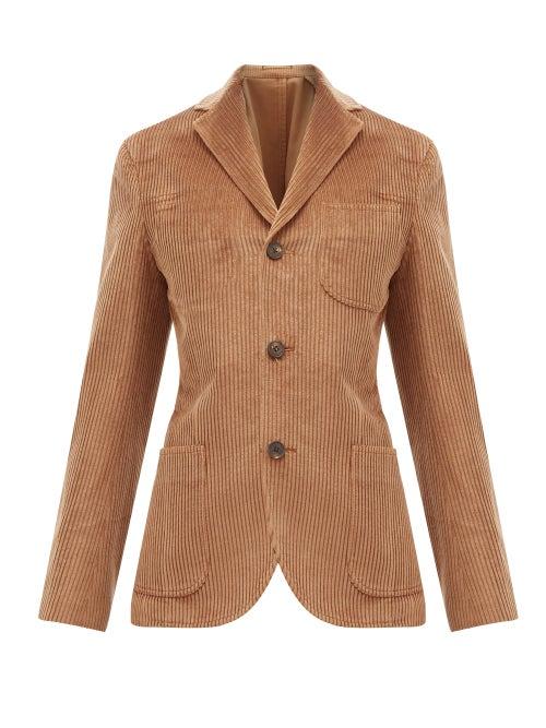 Matchesfashion.com Holiday Boileau - Single Breasted Cotton Corduroy Blazer - Womens - Camel