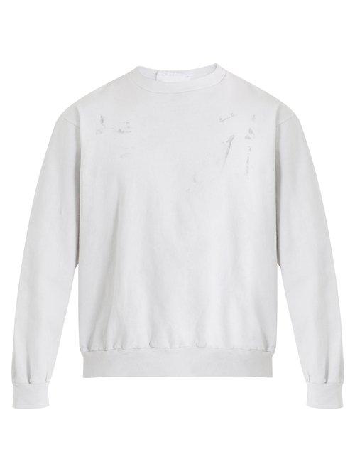 Matchesfashion.com Audrey Louise Reynolds - Crew Neck Cotton Jersey Sweatshirt - Mens - Grey