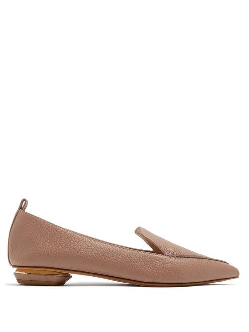 Matchesfashion.com Nicholas Kirkwood - Beya Grained Leather Loafers - Womens - Light Purple