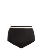 Matchesfashion.com Solid & Striped - The Katie High Rise Bikini Briefs - Womens - Black Cream