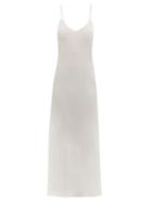 Matchesfashion.com Raey - Thin-strap Silk Crepe-de-chine Slip Dress - Womens - Ivory