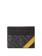 Fendi - Ff-logo Grained-leather Cardholder - Mens - Black