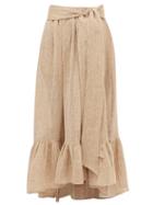 Matchesfashion.com Lisa Marie Fernandez - Nicole Organic Linen-blend Gauze Maxi Skirt - Womens - Beige