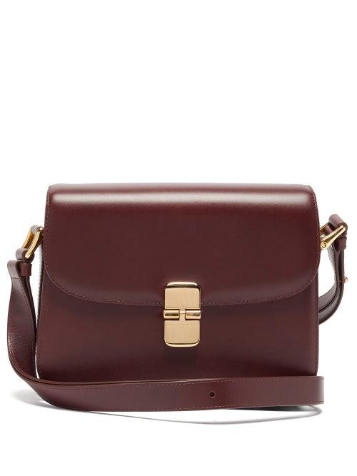 Matchesfashion.com A.p.c. - Grace Large Smooth-leather Cross-body Bag - Womens - Burgundy