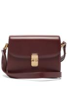 Matchesfashion.com A.p.c. - Grace Large Smooth-leather Cross-body Bag - Womens - Burgundy