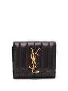 Matchesfashion.com Saint Laurent - Vicky Quilted Leather Monogram Wallet - Womens - Black