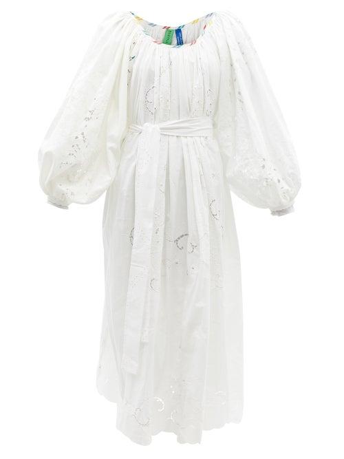 Rianna + Nina - Kendima Broderie-anglaise Cotton Midi Dress - Womens - Multi