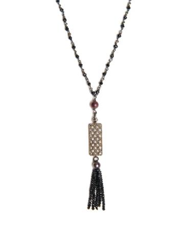 Jade Jagger Diamond, Spinel, Pearl & Silver Necklace