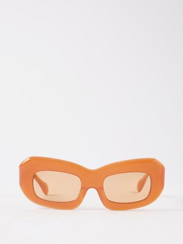 Port Tanger - Baraka Rectangular Acetate Sunglasses - Womens - Orange Multi