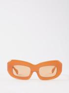 Port Tanger - Baraka Rectangular Acetate Sunglasses - Womens - Orange Multi