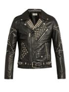 Saint Laurent Stud-embellished Leather Biker Jacket