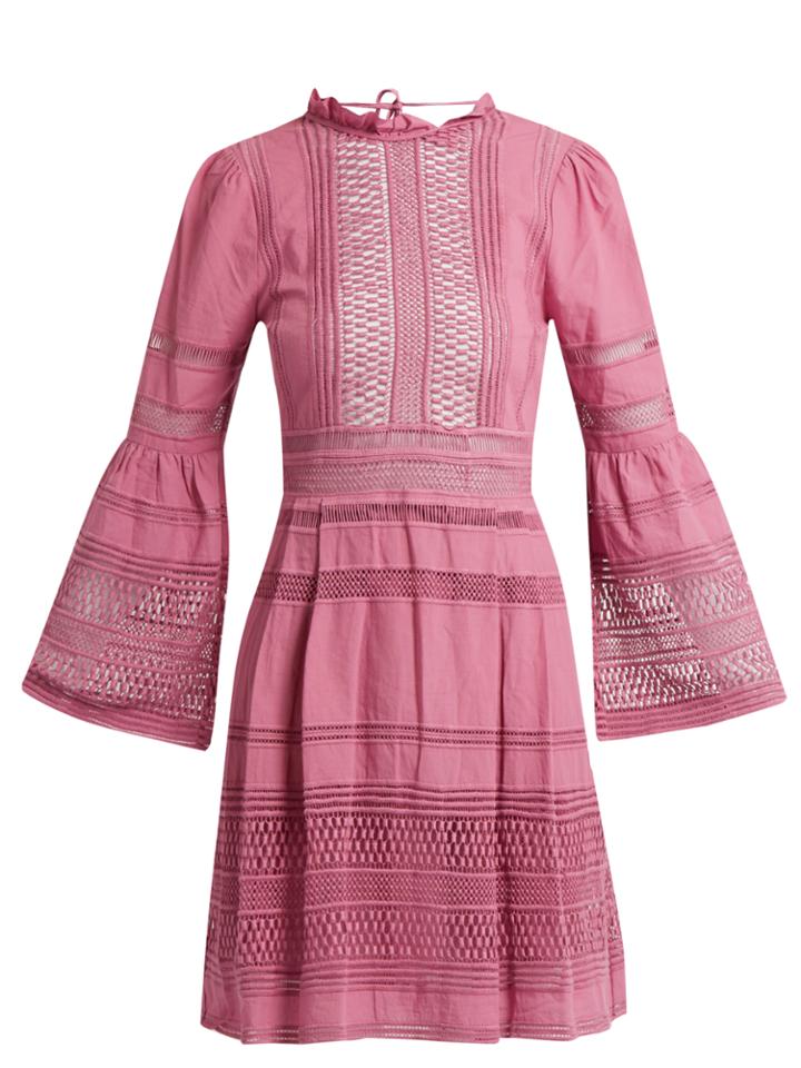 Sea Ruffled Macram-lace Cotton Dress