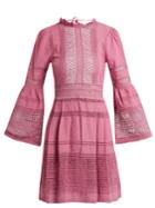 Sea Ruffled Macram-lace Cotton Dress
